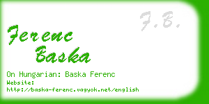 ferenc baska business card